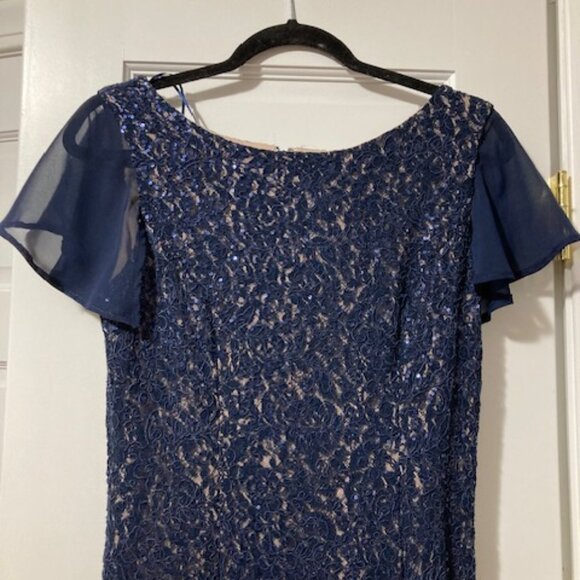 Alex Evenings Navy blue trumpet dress - Picture 2 of 11